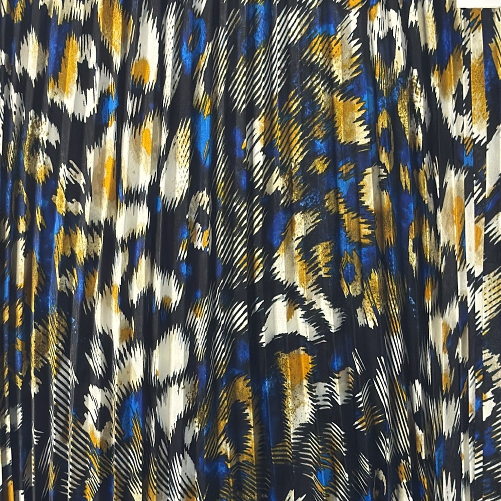 DKNY Women's Pleated Midi Skirt - Black, Blue, Yellow - Picture 2 of 5